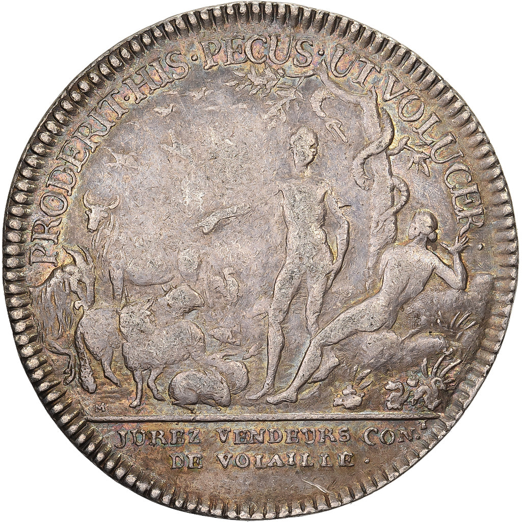 Frankreich, betaalpenning, Louis XV, Corporations, Jurés Vendeurs de Volailles