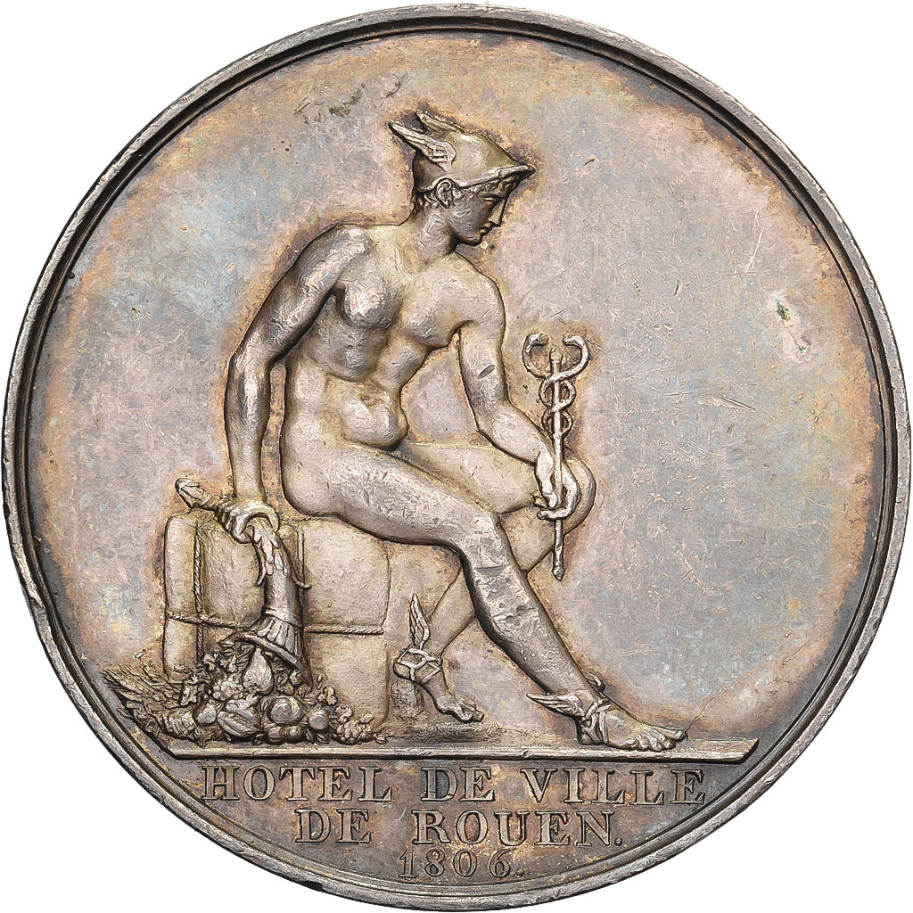 France, Token, Napoleon I, Hôtel de Ville de Rouen, 1806, Silver, Droz