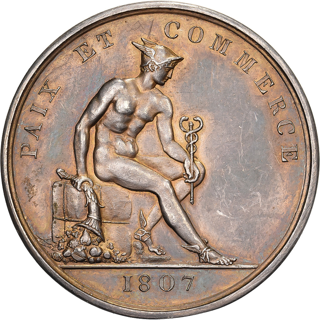 France, Token, Napoleon I, Paix et Commerce, 1807, Silver, Droz, MS(60-62)