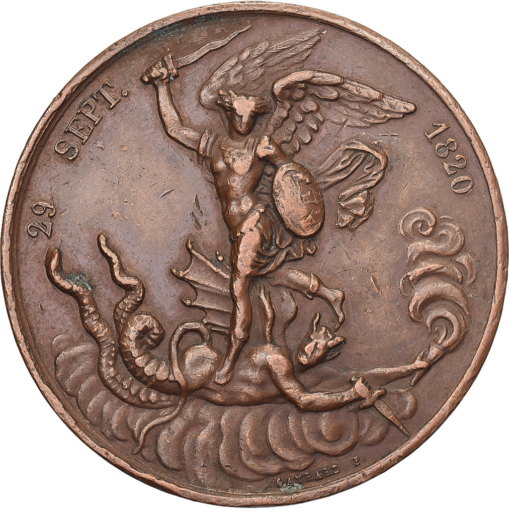 Francia, medaglia, Naissance de Henri Duc de Bordeaux, 1820, Bronzo, BB