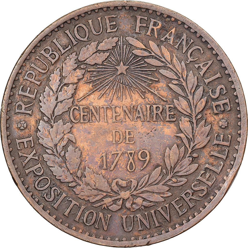 France, Token, Centenaire de 1789, Exposition universelle, 1889, Copper