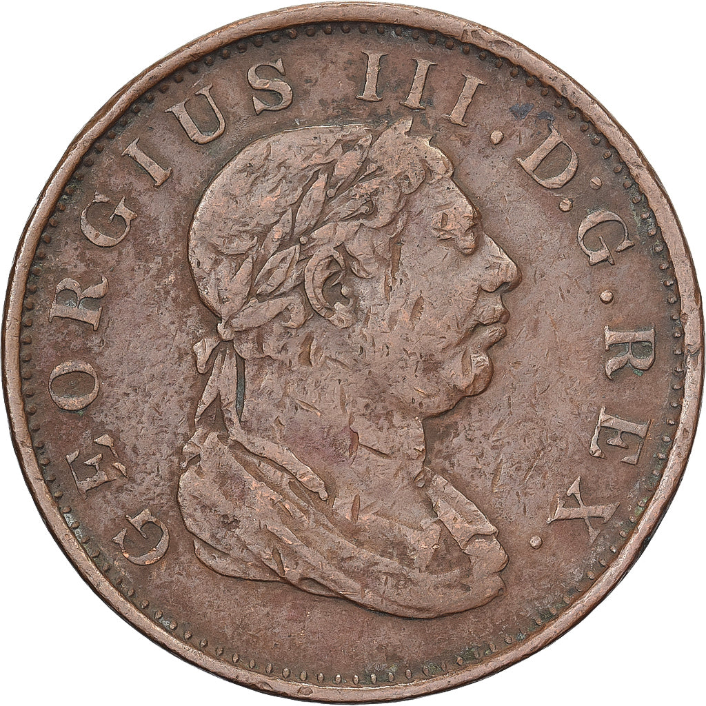 Demerara-Essequibo, George III, 1 Stiver, 1813, Cobre, BC+