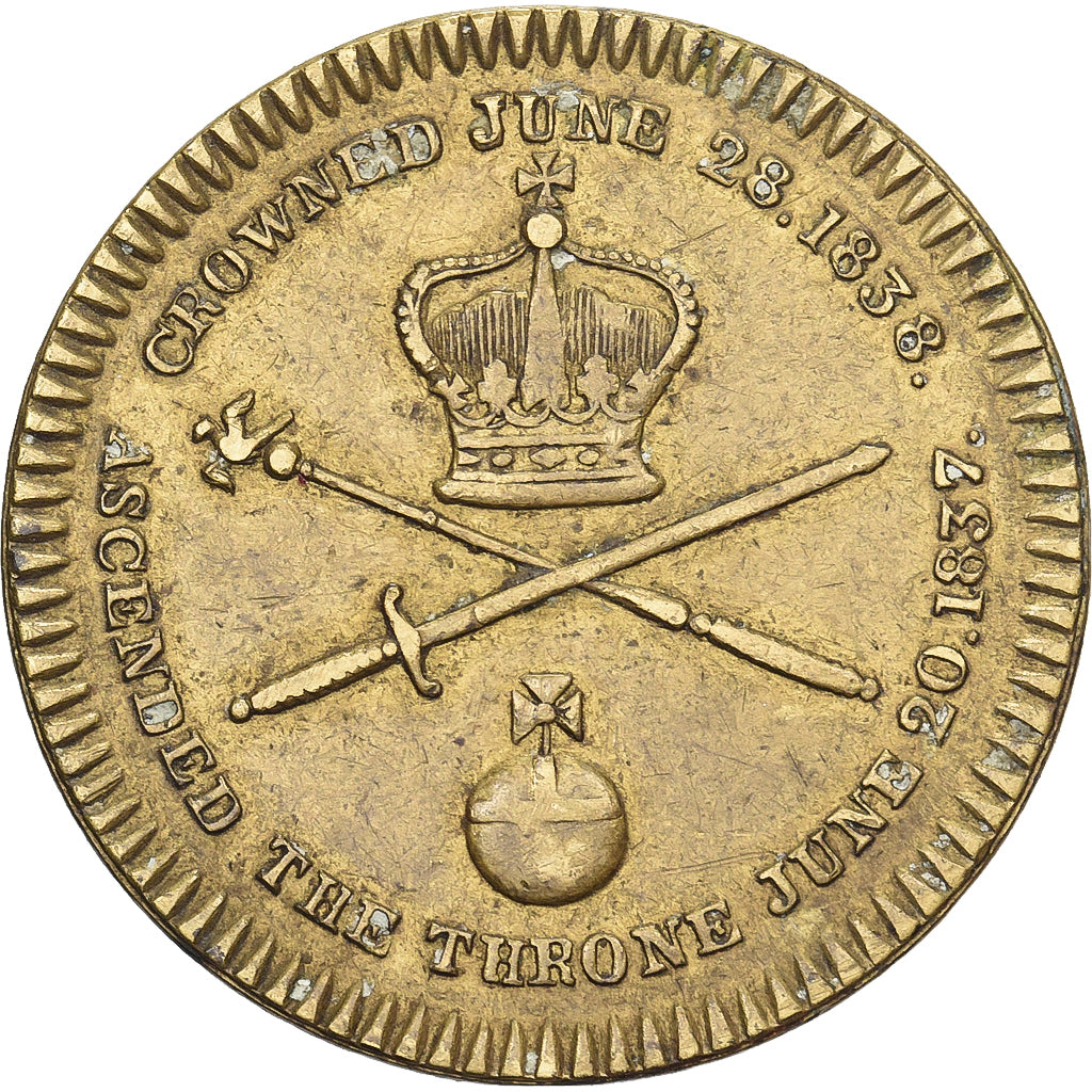 Verenigd Koninkrijk, Token, Victoria, Coronation, 1838, Tin, ZF