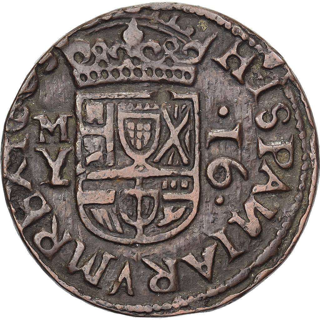 Espanha, Philip IV, 16 Maravedis, 166[-], Madrid, Cobre, EF(40-45)