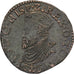 Países Baixos Espanhóis, Philip II, Liard, 1586, Tournai, Cobre, AU(50-53)