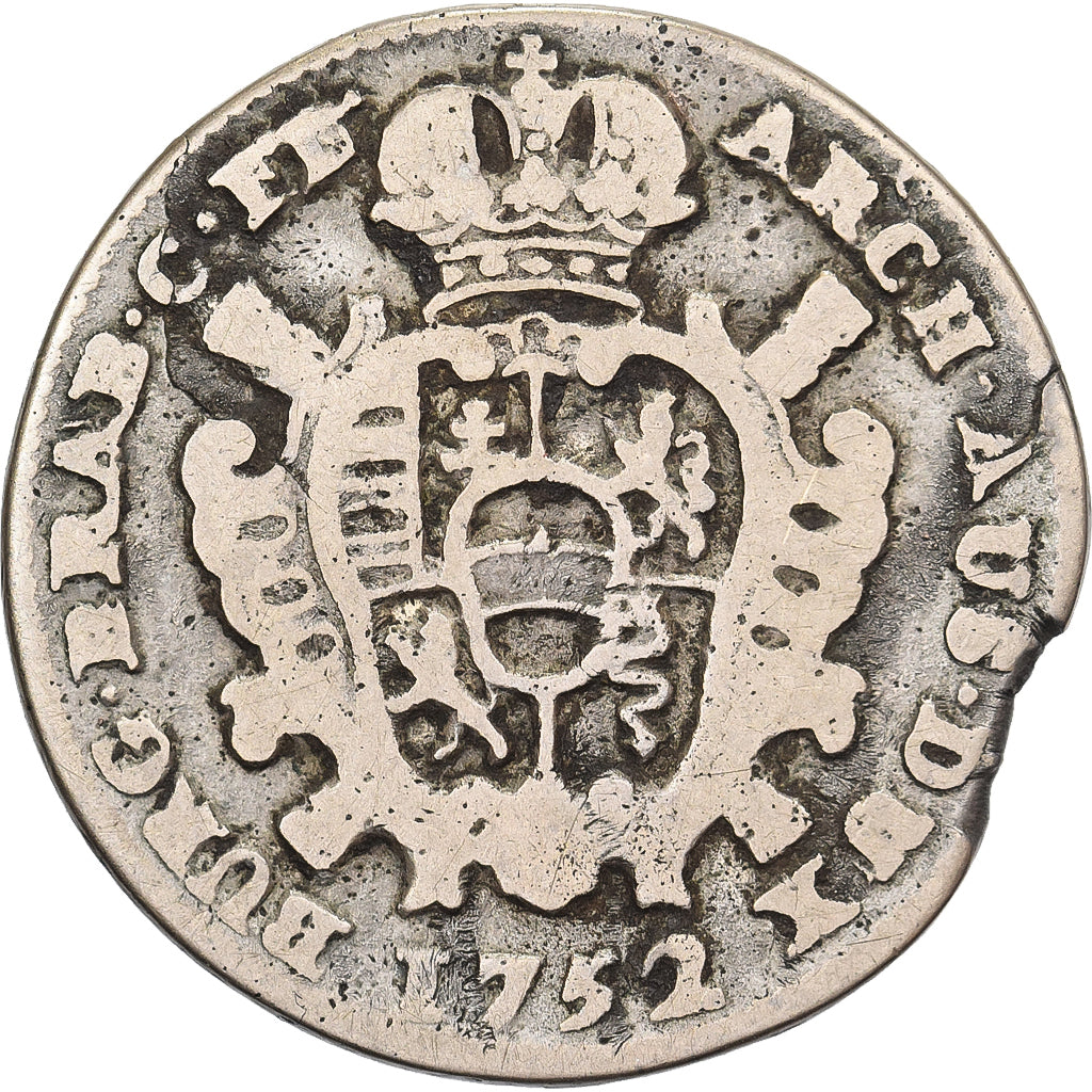 Austrian Netherlands, Maria Theresa, Escalin, 1752, Antwerp, Billon, VF(20-25)