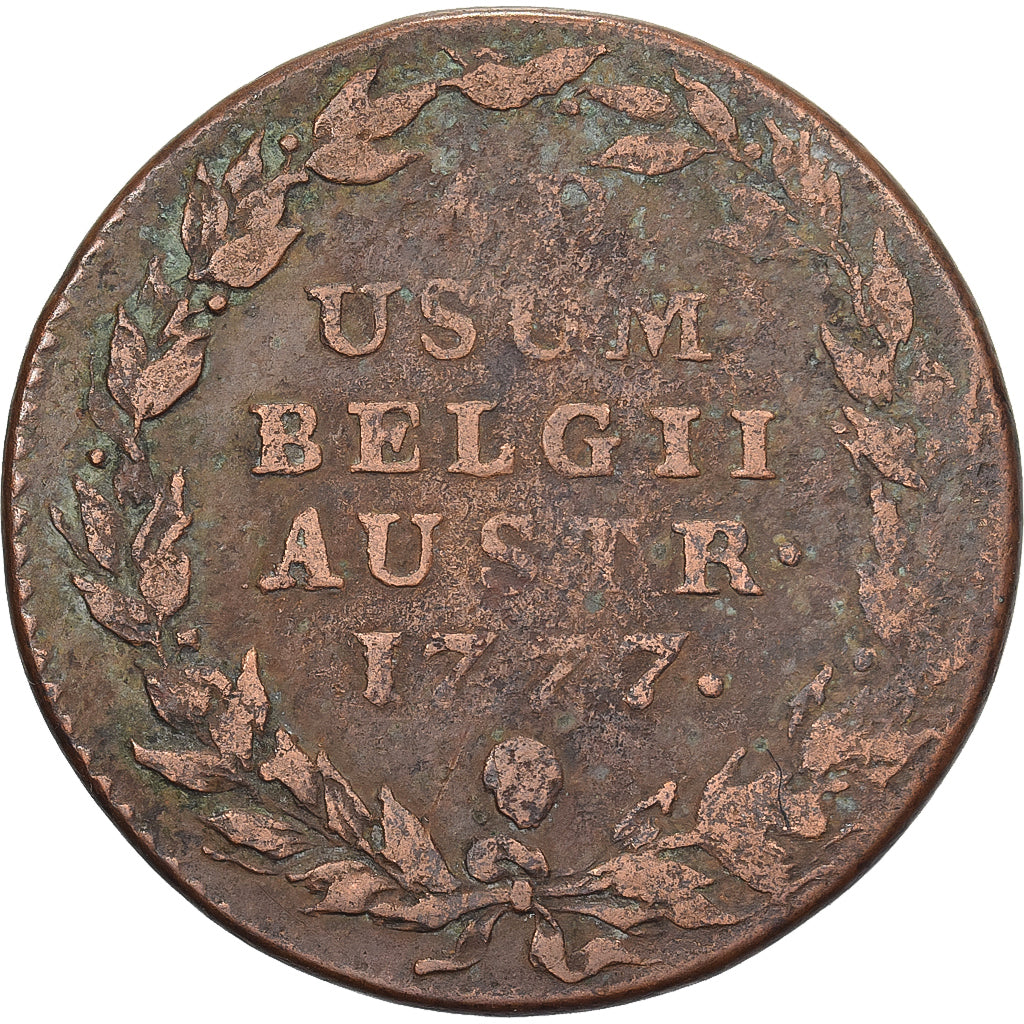 NIDERLANDY AUSTRIACKIE, Maria Theresa, Liard, Oord, 1777, Brussels, Miedź