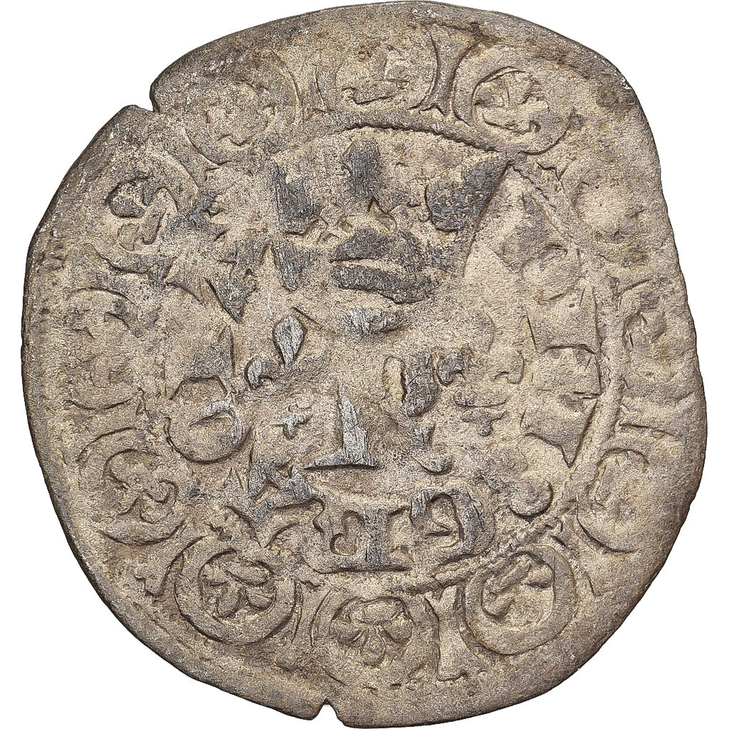 France, Charles V, Blanc au K, 1365-1380, Billon, TB, Duplessy:363