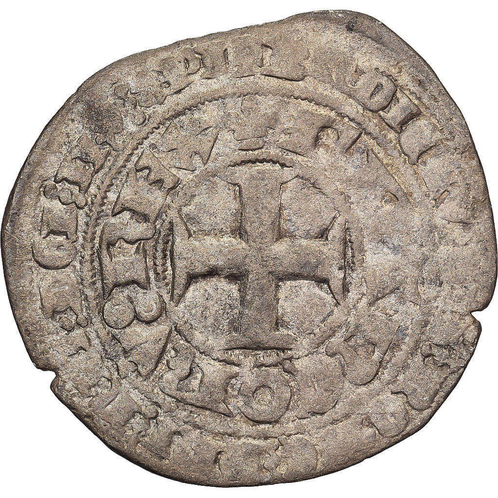France, Charles V, Blanc au K, 1365-1380, Billon, TB, Duplessy:363