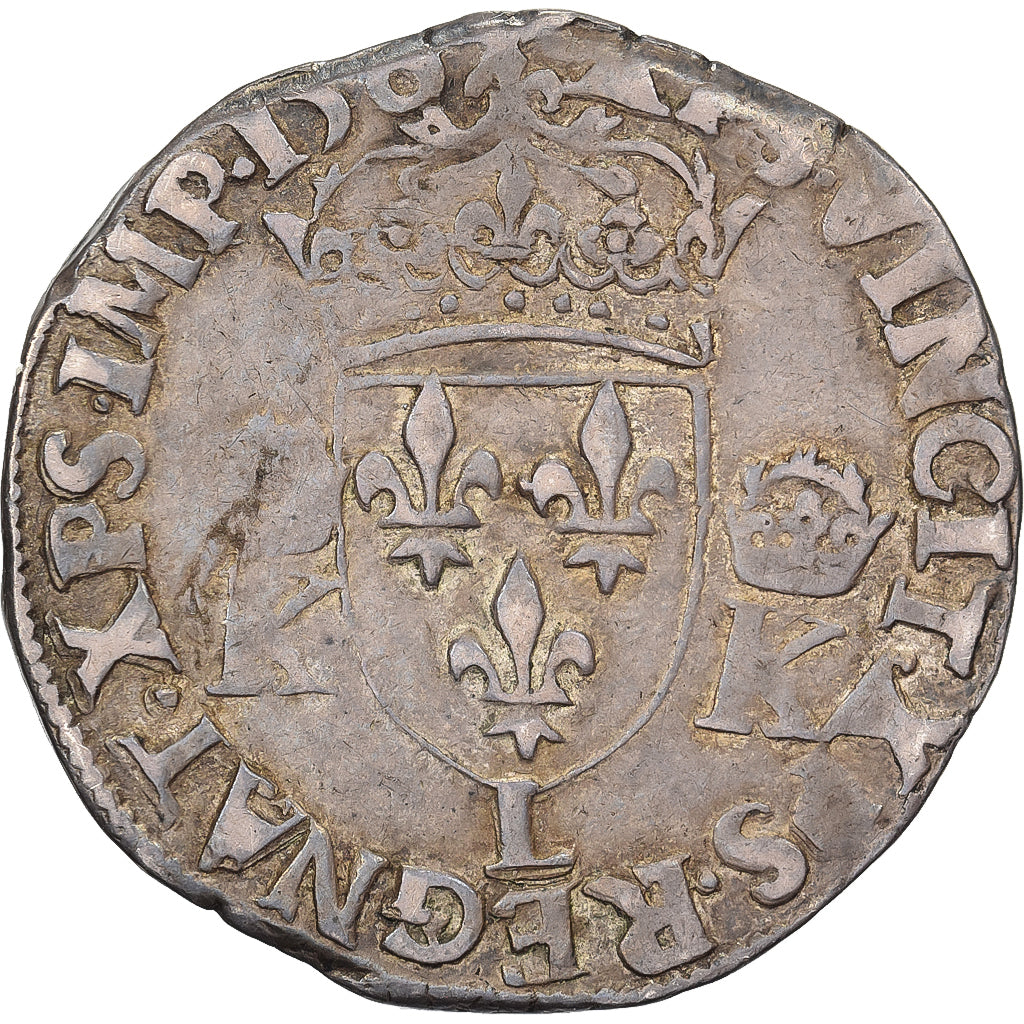 France, Charles IX, Teston aux deux K couronnés, 156(?), Bayonne, Silver, TB+