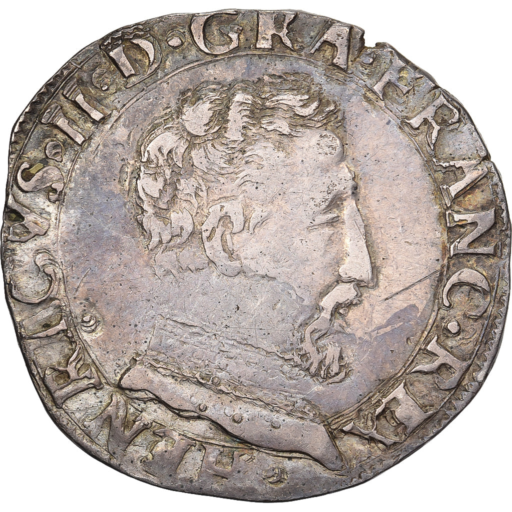 France, Henri II, Demi Teston, 1560, Toulouse, Bust D, Silver, VF(30-35)