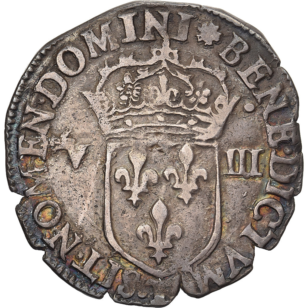 Frankreich, Henri III, 1/8 Ecu, 1587, Nantes, Silber, SS, Gadoury:485
