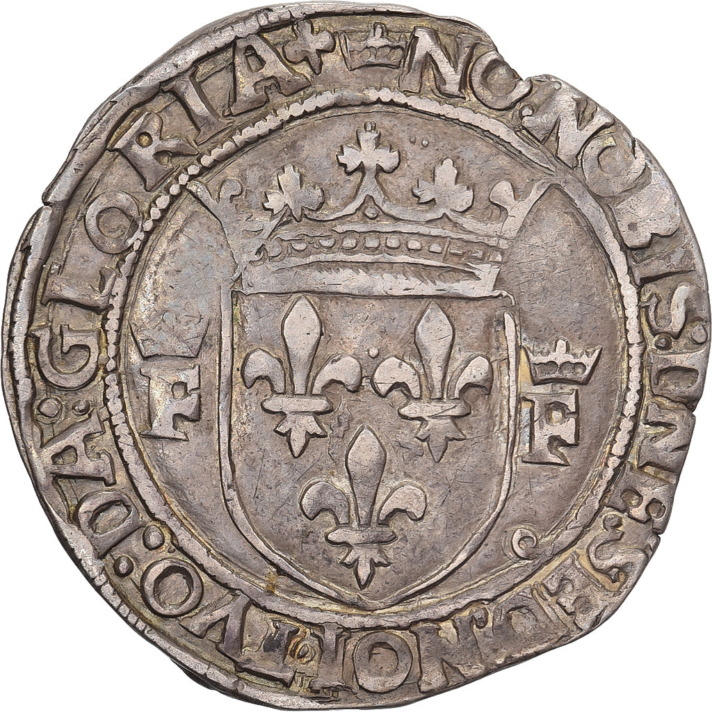 France, François Ier, 1/2 Teston, Avant 1540, Lyon, 10ème type, Argent, TTB