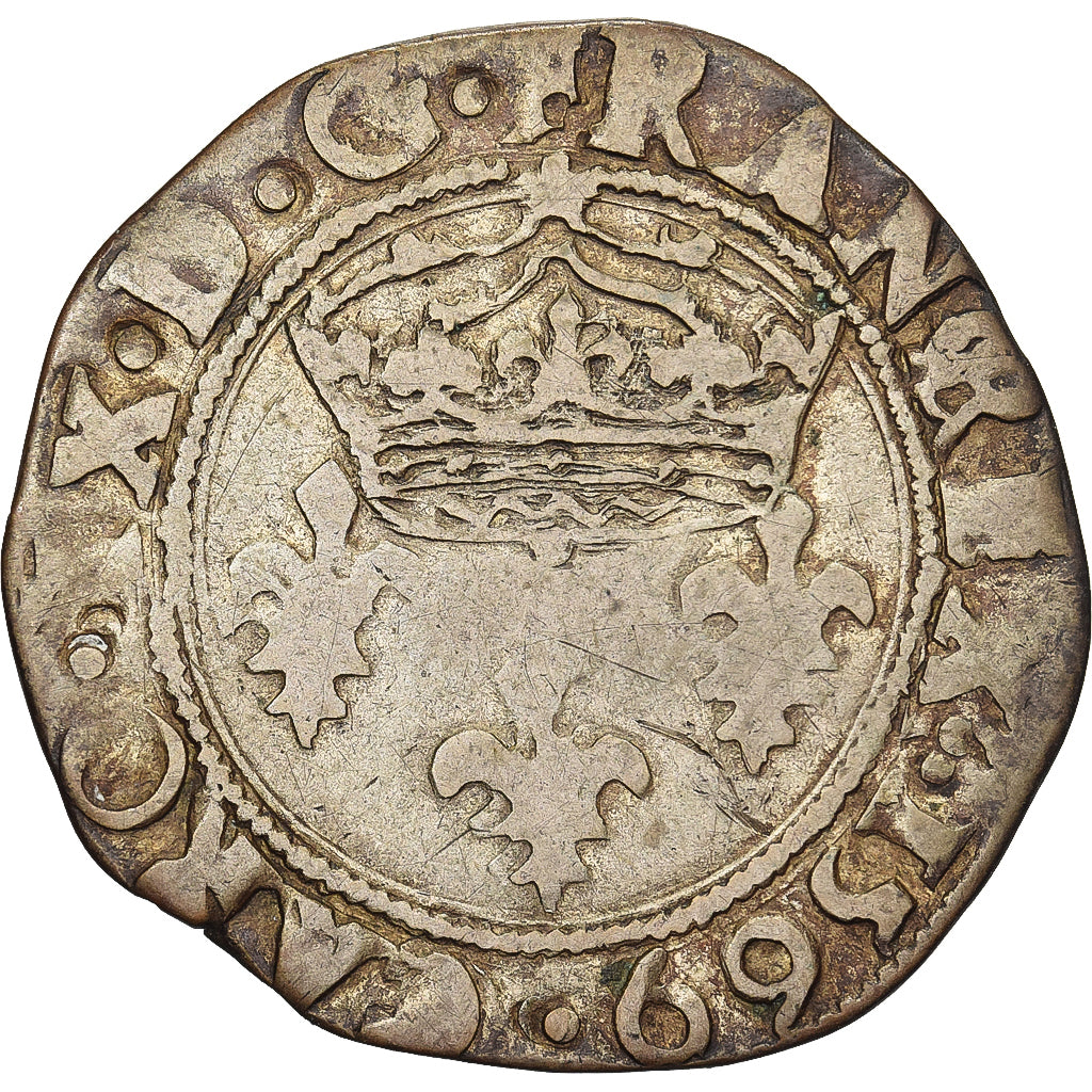 France, Charles IX, Double Sol Parisis, 1569, Atelier incertain, Unique, Billon