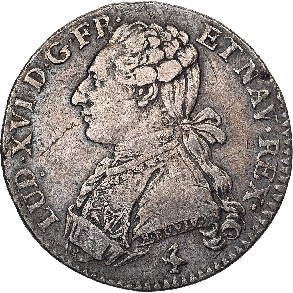 France, Louis XVI, 1/5 Écu aux branches d'olivier, 1780, Paris, Silver