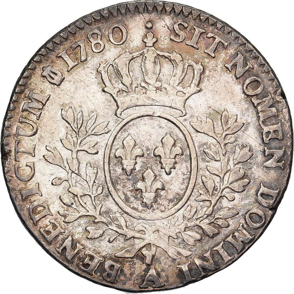 France, Louis XVI, 1/5 Écu aux branches d'olivier, 1780, Paris, Silver