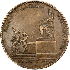 France, 5 Décimes, Régénération, 1793 / An 2, Paris, Bronze, AU(50-53)