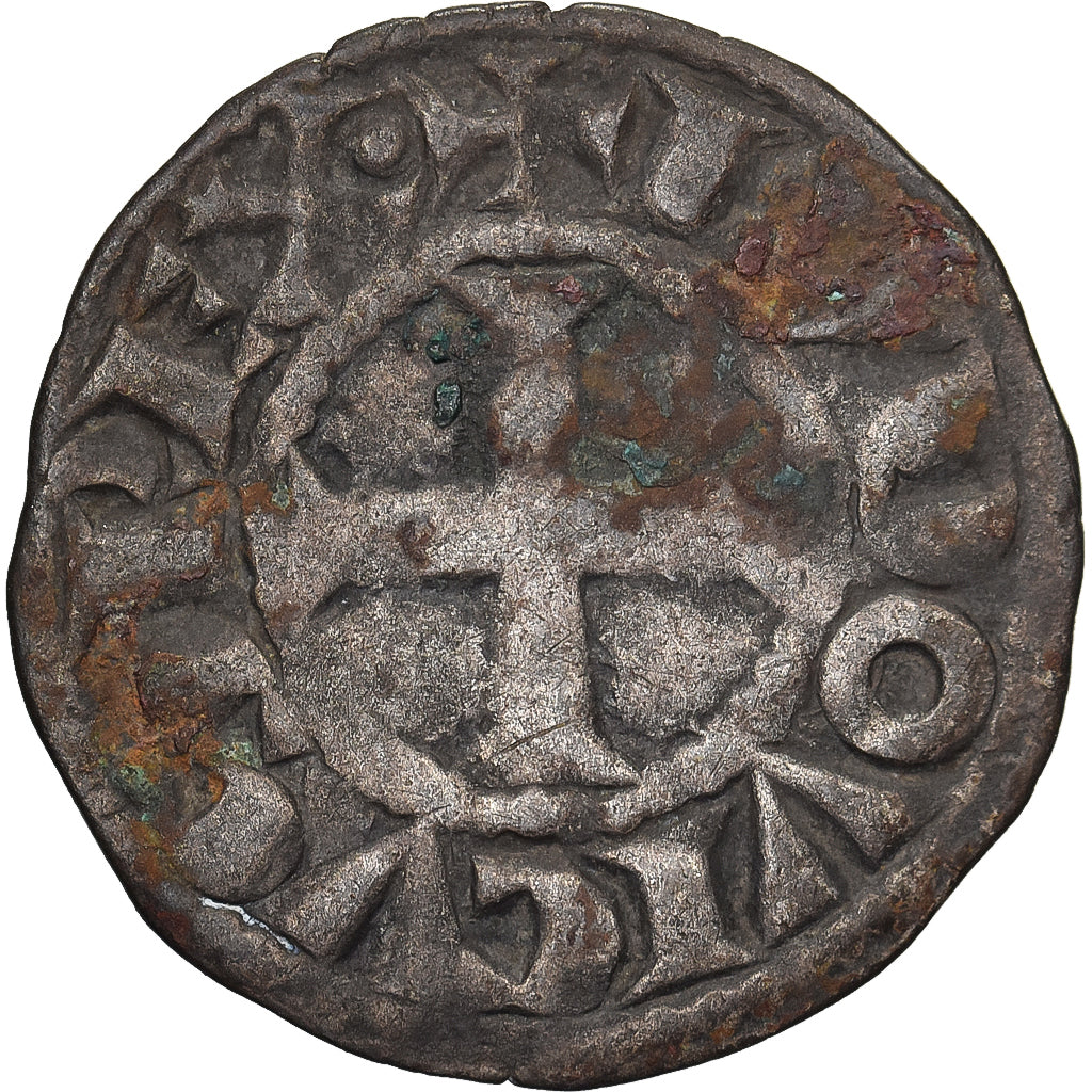 Francja, Louis IX, Denier Tournois, 1245-1270, Tours, Bilon, VF(30-35)