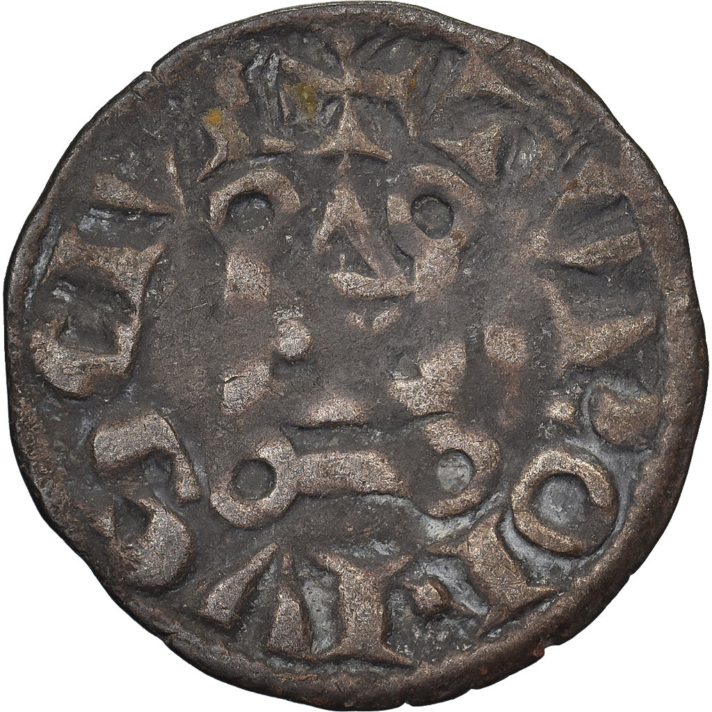 Francja, Louis IX, Denier Tournois, 1245-1270, Tours, Bilon, VF(30-35)