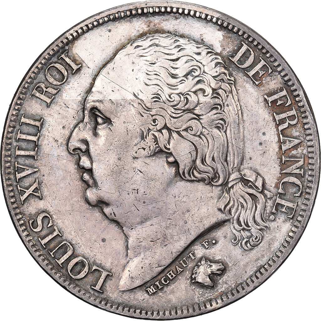 France, Louis XVIII, 2 Francs, 1822, Paris, Silver, AU(50-53), Gadoury:513