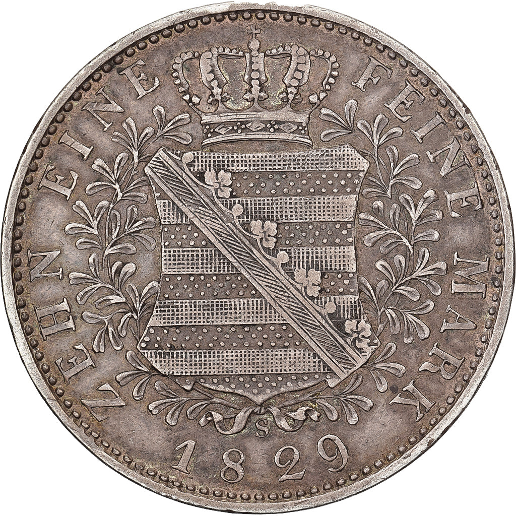 Royaume de Saxe, Antoine Ier, 1 Thaler, 1829, Dresden, Argent, TTB