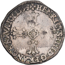 França, Henri IV, 1/4 Ecu, 1595, Bayonne, Prata, VF(30-35), Gadoury:597