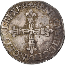Frankrijk, Henri III, 1/4 Ecu, 1581, Nantes, Zilver, ZF, Gadoury:494