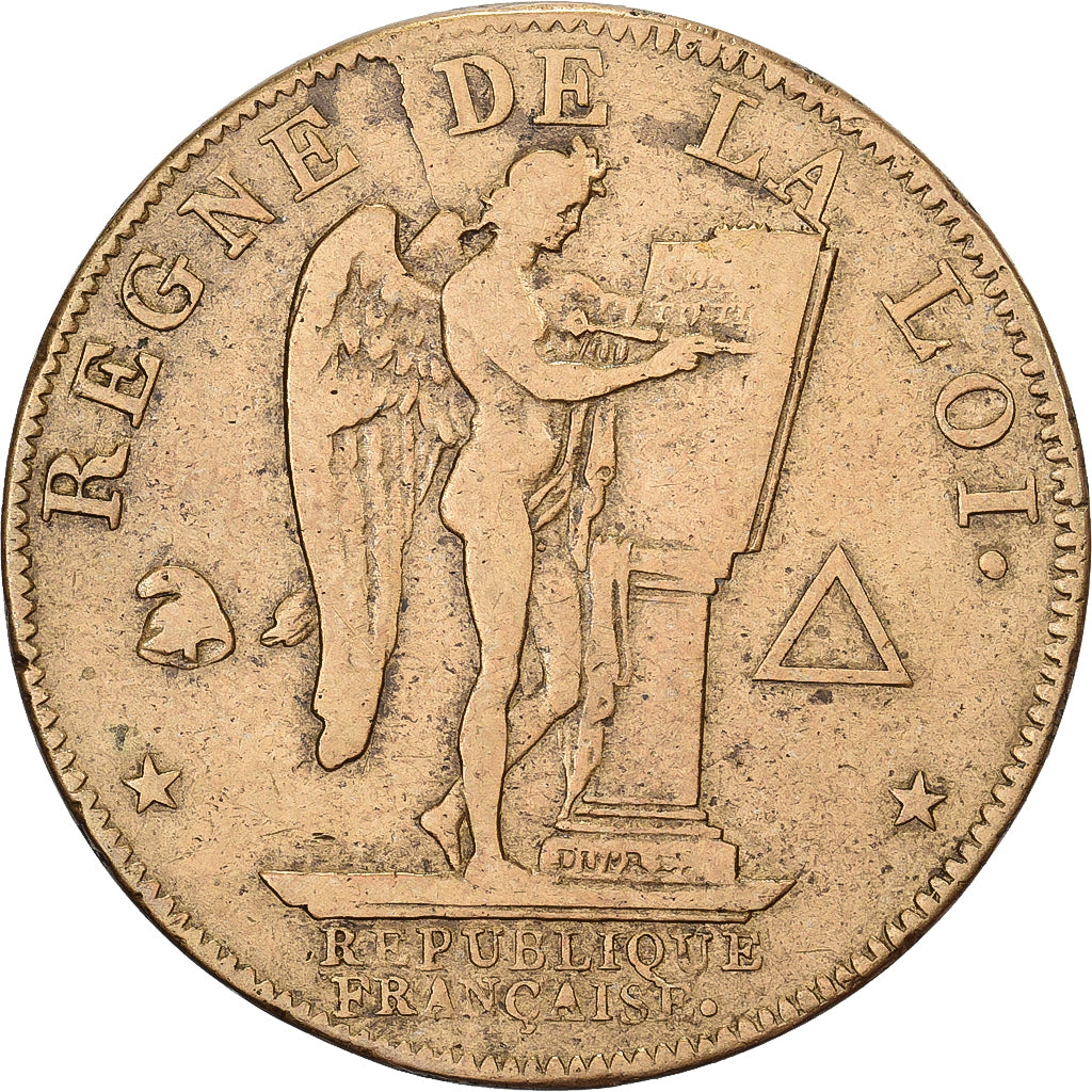 France, Module de 1 Sol, Génie, 1792, Paris, Essai, Cuivre, TB+, Gadoury:18