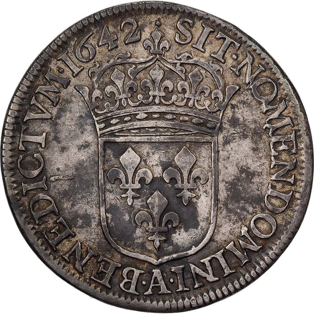 Francia, Louis XIII, 1/2 Ecu, 1642, Paris, Argento, BB, Gadoury:50