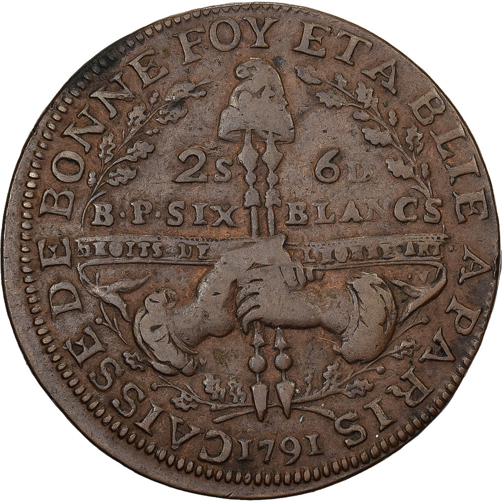 Frankreich, 2 Sols 6 Deniers, 1791 / AN 3, Paris, Kupfer, S+