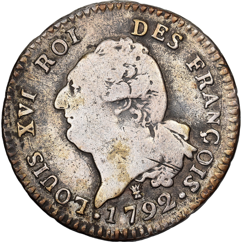 Francia, Louis XVI, 30 Sols, 1792 / AN 4, Limoges, Argento, MB, Gadoury:39