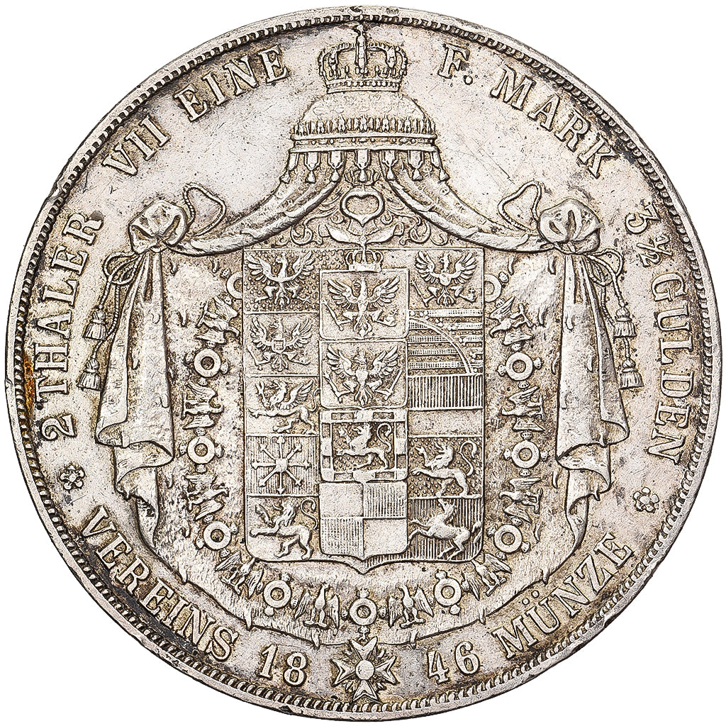 Kingdom of Prussia, Friedrich Wilhelm IV, 2 Thaler, 1846, Berlin, Prata