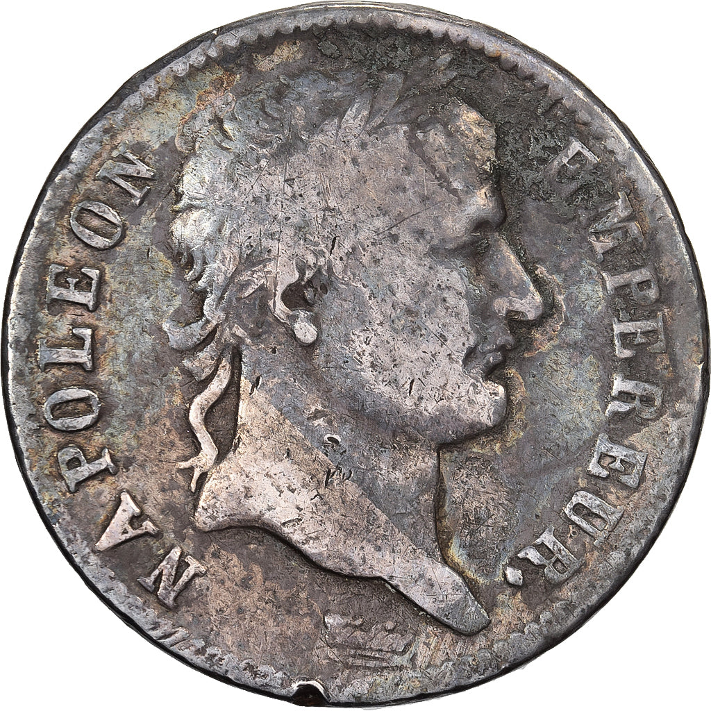 Francia, Napoleon I, 1 Franc, 1811, Perpignan, Plata, BC, Gadoury:447