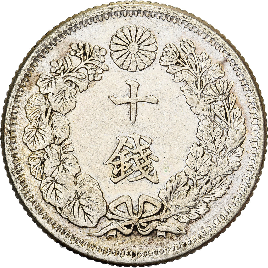 Japon, Mutsuhito, 10 Sen, Ère Meiji, Yr. 42 (1909), Argent, TTB+