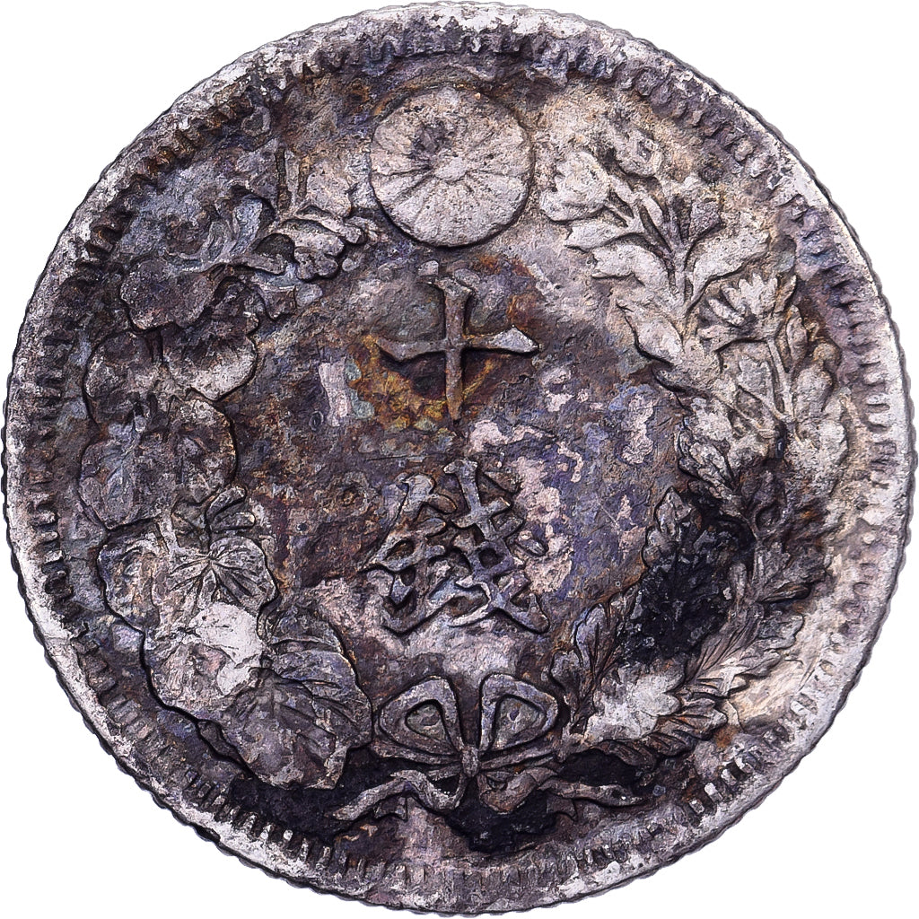 Japon, Mutsuhito, 10 Sen, Ère Meiji, Yr. 43 (1910), Argent, TB+