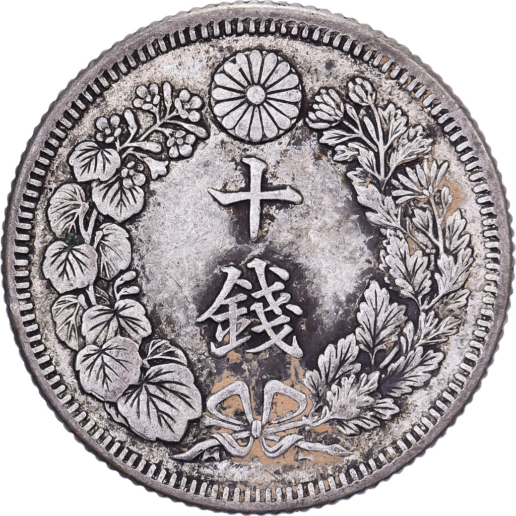 Japon, Yoshihito, 10 Sen, Ère Taishō, Yr. 4 (1915), Argent, TTB