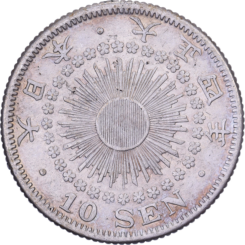 Japon, Yoshihito, 10 Sen, Ère Taishō, Yr. 4 (1915), Argent, TTB+
