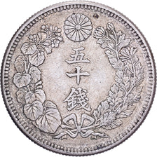 Japan, Mutsuhito, 50 Sen, Meiji Era, Yr. 45 (1912), Silver, AU(50-53)