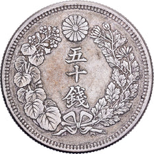 Japan, Mutsuhito, 50 Sen, Meiji Era, Yr. 43 (1910), Silver, AU(50-53)