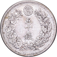 Japan, Mutsuhito, 50 Sen, Meiji Era, Yr. 42 (1909), Silver, AU(50-53)