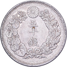 Japan, Mutsuhito, 50 Sen, Meiji Era, Yr. 41 (1908), Silver, EF(40-45)