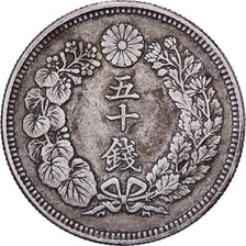 Japan, Mutsuhito, 50 Sen, Meiji Era, Yr. 39 (1906), Silver, EF(40-45)