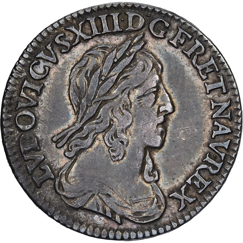 Francia, Louis XIII, 1/12 Ecu, 1642, Paris, Plata, MBC, Gadoury:46