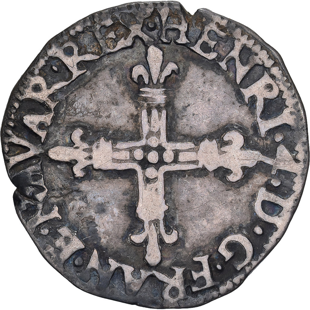 France, Henri IV, 1/8 écu de Navarre, 1593, Saint-Palais, Argent, TB+