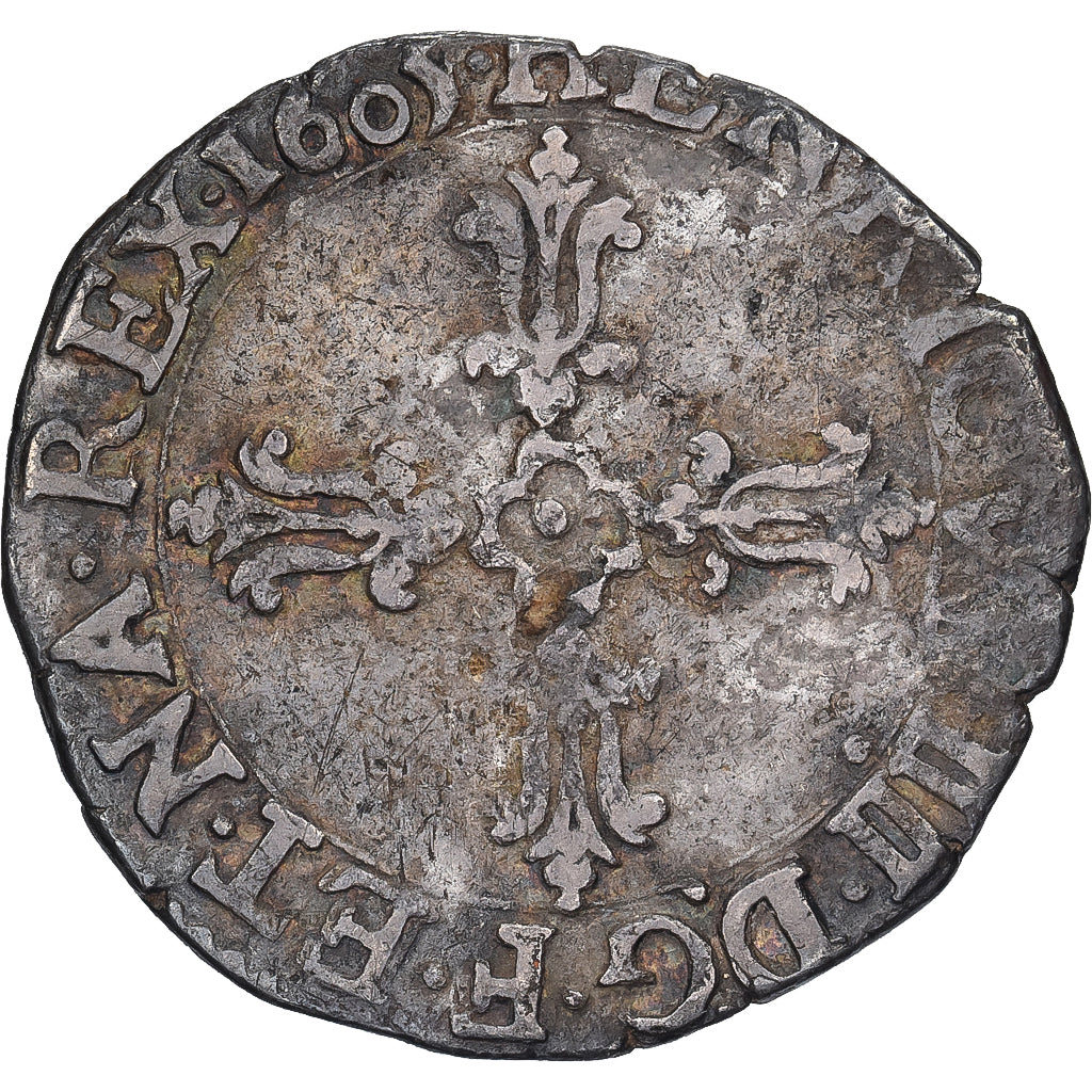 France, Henri IV, 1/8 Ecu, 1605, La Rochelle, Argent, TB+, Gadoury:582