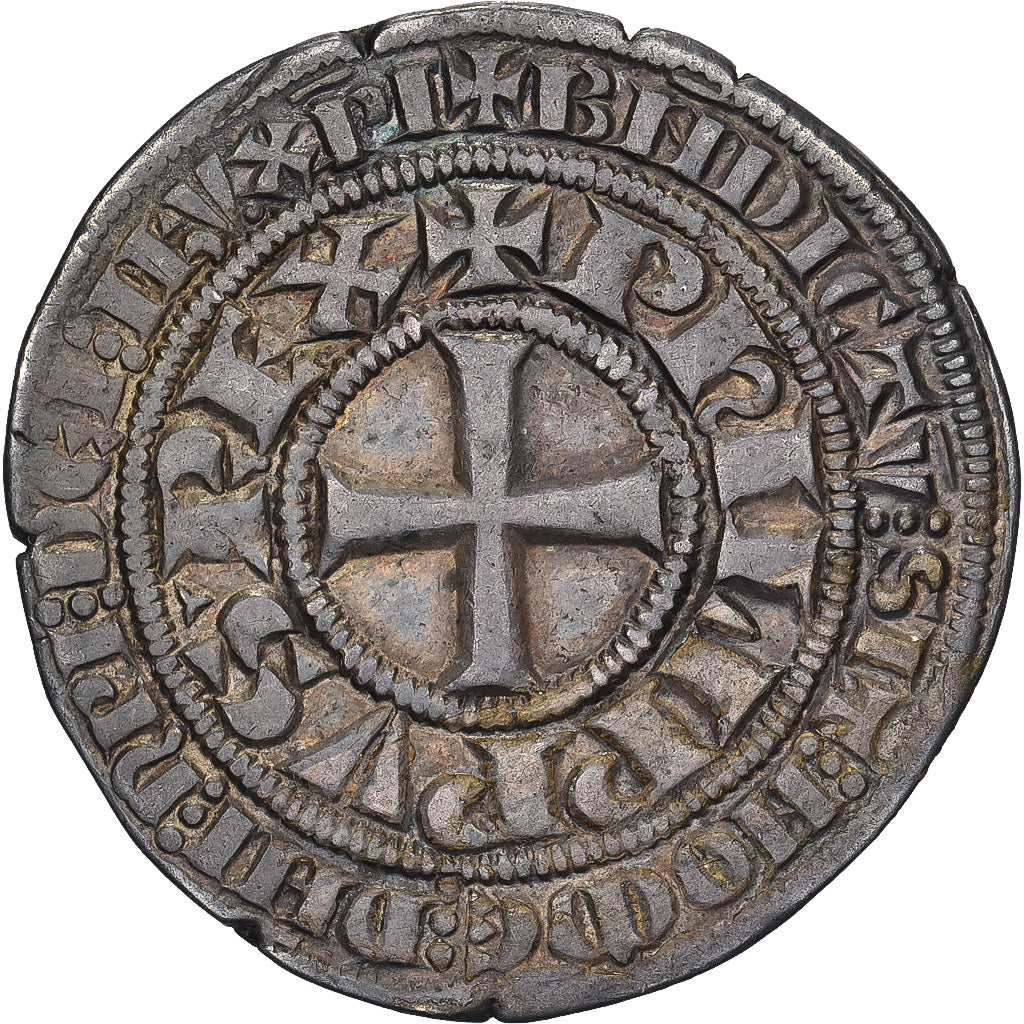 França, Philippe VI, Gros Tournois, 1329-1337, Prata, AU(50-53), Duplessy:261