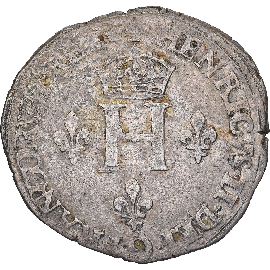 France, Henri II, Double Sol Parisis, 1550, Paris, Billon, VF(30-35)