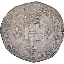 France, Henri II, Double Sol Parisis, 1550, Paris, Billon, TB+, Gadoury:363
