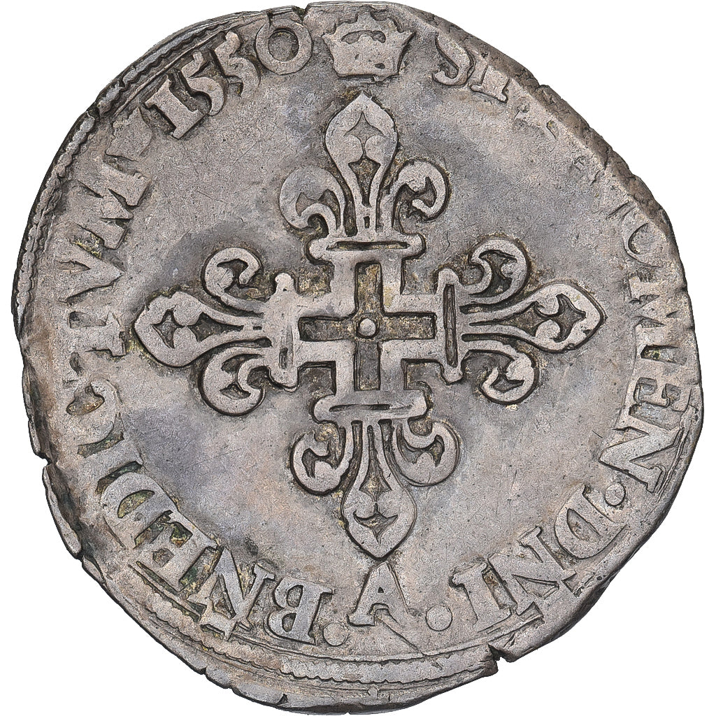 France, Henri II, Double Sol Parisis, 1550, Paris, Billon, VF(30-35)