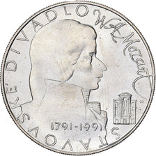 Tschechoslowakei, 100 Korun, Wolfgang Amadeus Mozart, 1991, Silber, UNZ